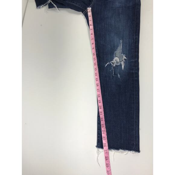 AG Adriano Goldschmied Ex-Boyfriend Slouchy Slim Fit Medium Blue Distressed 28 - Picture 10 of 11